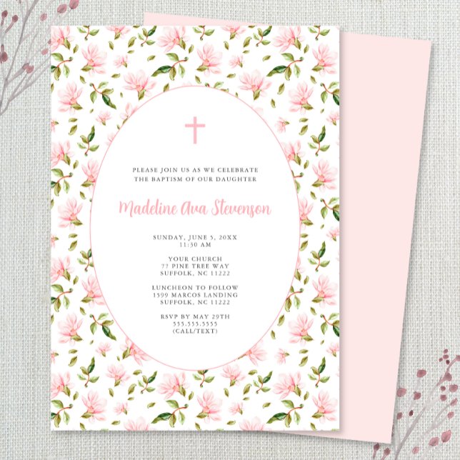 Invitation de baptême de fille grandmillénaire flo (Créateur téléchargé)