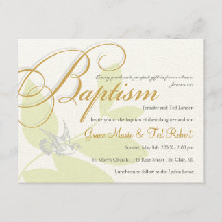 Invitation de baptême de jumeaux