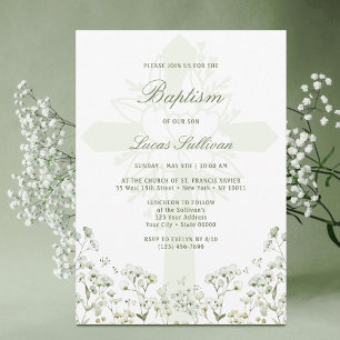Invitation de baptême de la Sainte Croix à respira