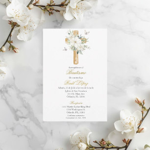 Invitation de baptême de la Sainte Croix pour garç