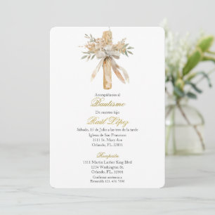 Invitation de baptême de la Sainte Croix pour garç