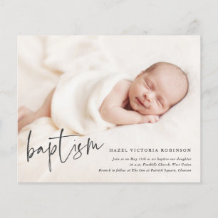 Invitation de baptême de style moderne à petit bud