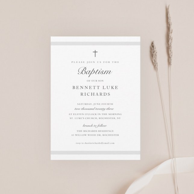 Invitation de baptême d'élégance moderne (Créateur téléchargé)