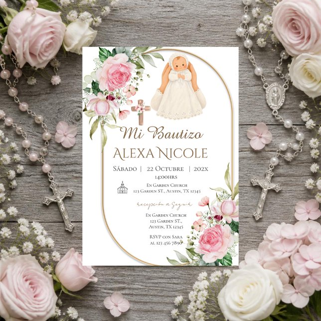 Invitation de baptême en espagnol Boho (Créateur téléchargé)