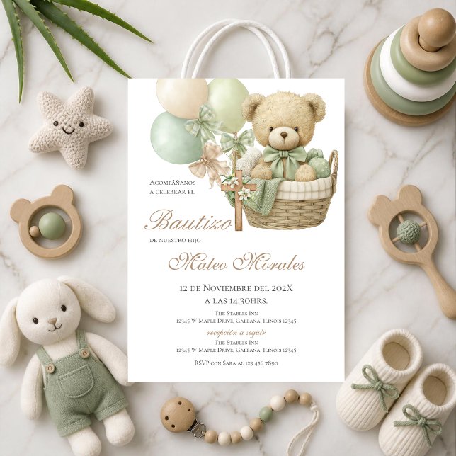 Invitation de baptême espagnol garçon (Créateur téléchargé)
