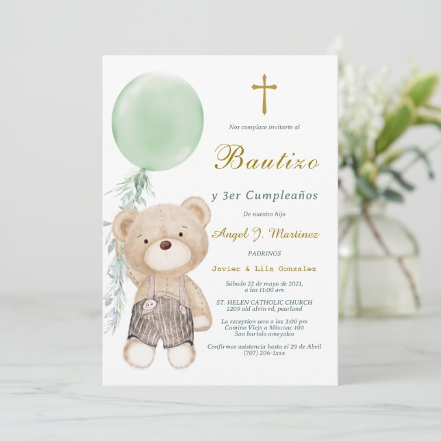 Invitation de Baptême et Anniversaire (Debout devant)