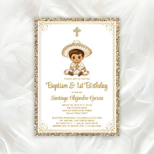 Invitation de baptême et d'anniversaire Charro en