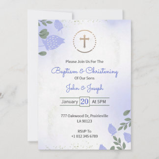 Invitation de baptême et de christening dans un de