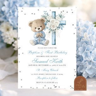 Invitation de baptême et de premier anniversaire d