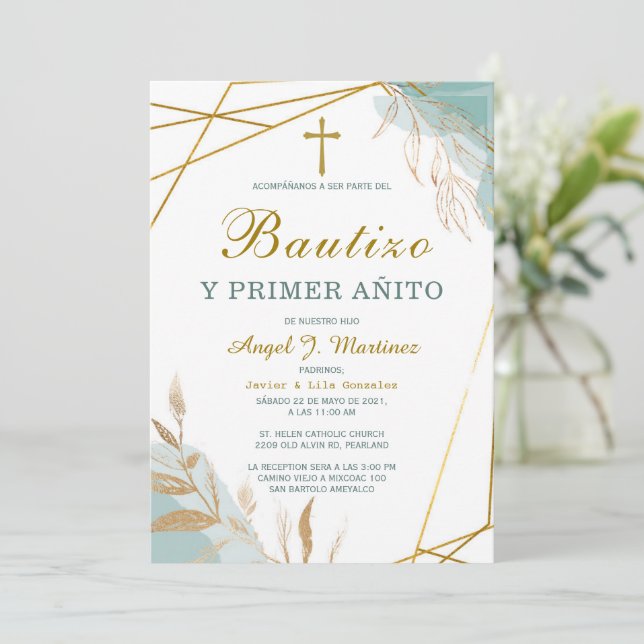 Invitation de Baptême et Premier Anniversaire (Debout devant)