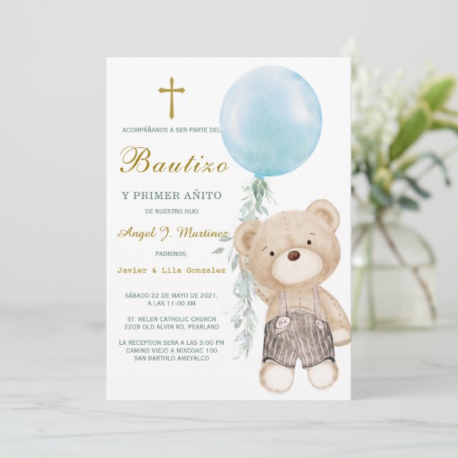 Invitation de Baptême et Premier Anniversaire (Debout devant)
