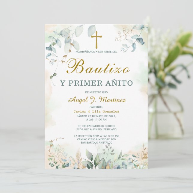 Invitation de Baptême et Premier Anniversaire (Debout devant)