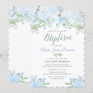 Invitation de baptême floral
