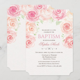 Invitation de baptême floral