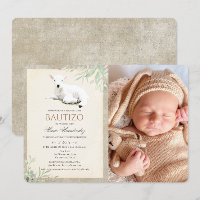 Invitation De Baptême Garçon Baptême Enfant (Devant / Derrière)