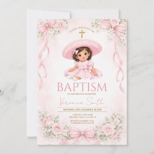 Invitation de baptême mexicain Charra avec noeud r