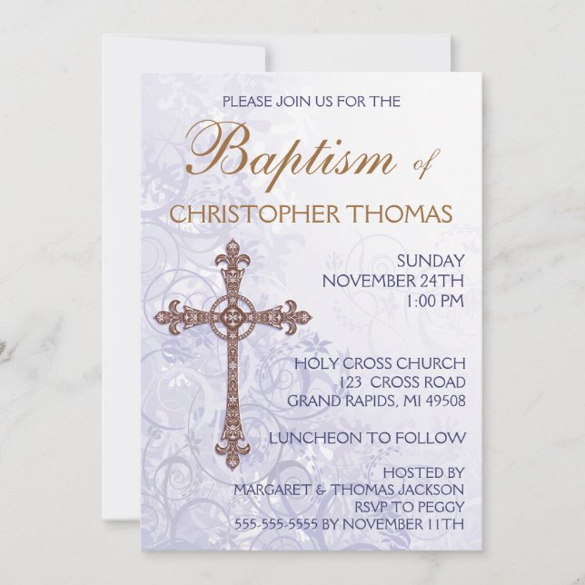 Invitation de baptême moderne (Devant)