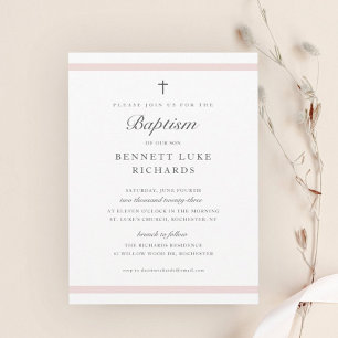 Invitation de baptême pour filles d'élégance moder