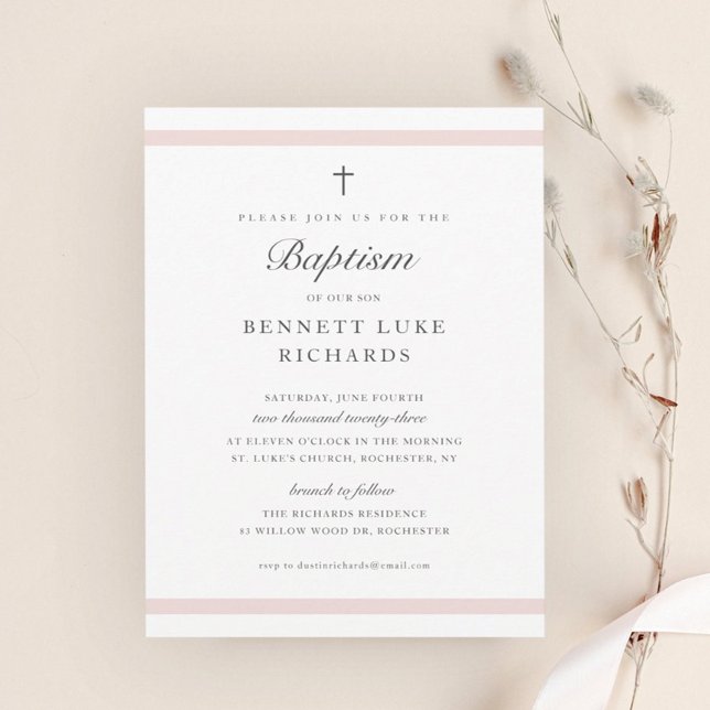 Invitation de baptême pour filles d'élégance moder (Créateur téléchargé)