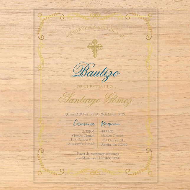Invitation de baptême pour garçon (Recto)