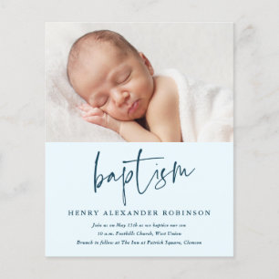 Invitation de baptême pour garçon de style moderne