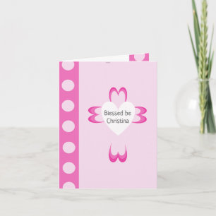 Invitation de baptême rose pour filles