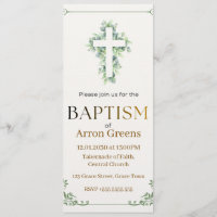 Invitation de baptême | Simple et élégant chrétien
