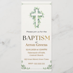 Invitation de baptême   Simple et élégant chrétien
