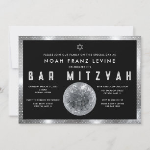 Invitation de Bar Mitzvah Disco Ball