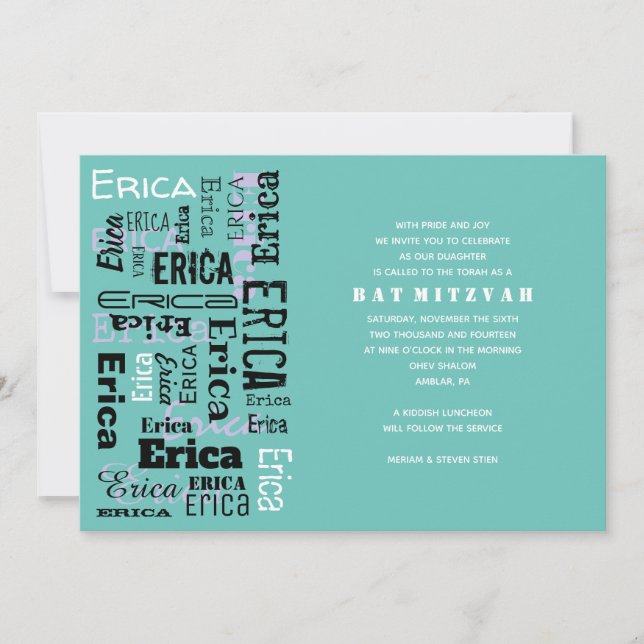 Invitation de Bar Mitzvah personnalisable avec VOT (Devant)