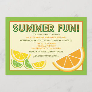 Invitation de barbecue d'amusement d'été d'agrume