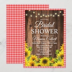 Invitation de barbecue de douche de mariée rustiqu