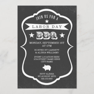 Invitation de barbecue de Fête du travail de