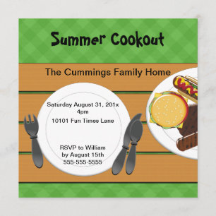 Invitation de barbecue de jardin