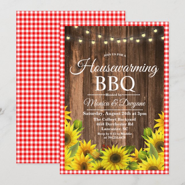 Invitation de barbecue de pendaison de crémaillère (Devant / Derrière)