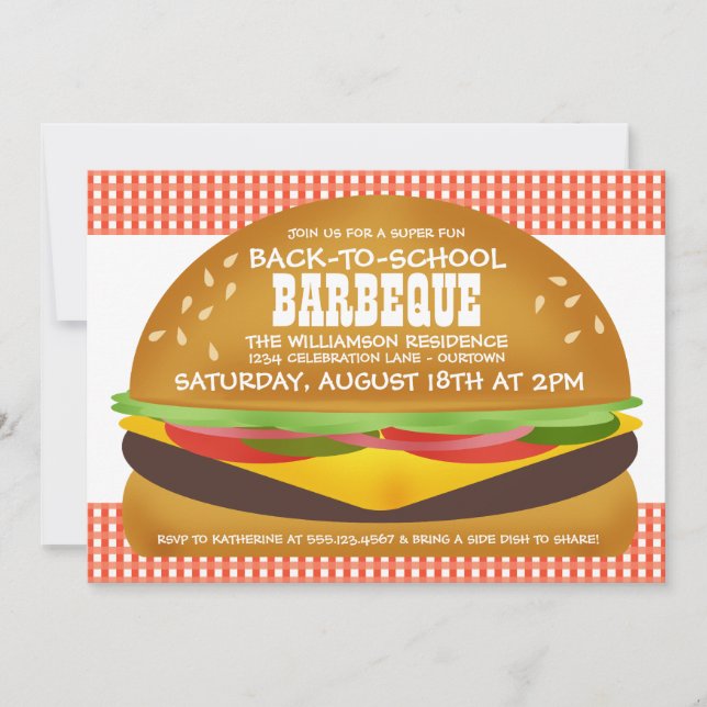 Invitation de barbecue de rentrée scolaire Cheeseb (Devant)