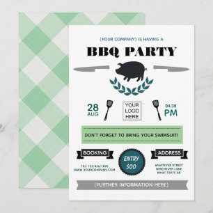 Invitation de barbecue d'entreprise avec logo