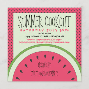 Invitation de barbecue d'été de pastèque