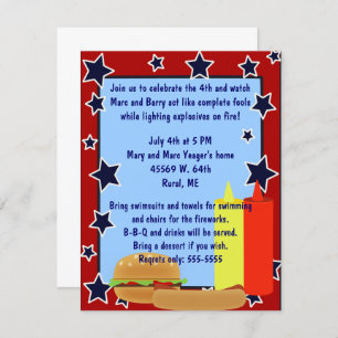 Invitation de barbecue d'étoiles