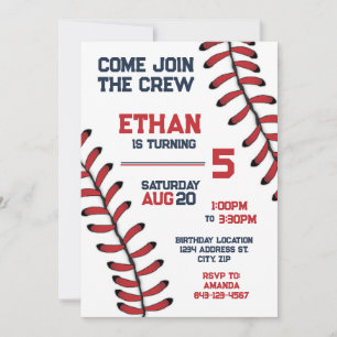 Invitation de baseball Anniversaire Fête modifiabl