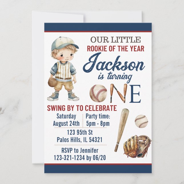 Invitation de baseball Carte d'anniversaire du gar (Devant)