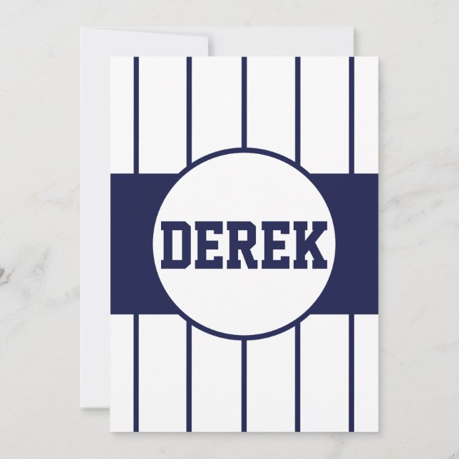 Invitation De Baseball Pinstripes (Dos)