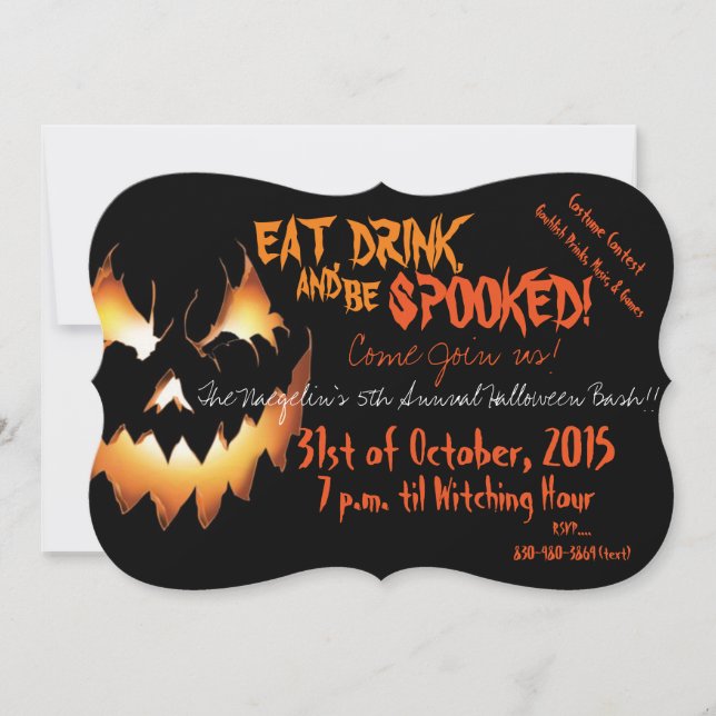 Invitation de Bash Halloween (Devant)