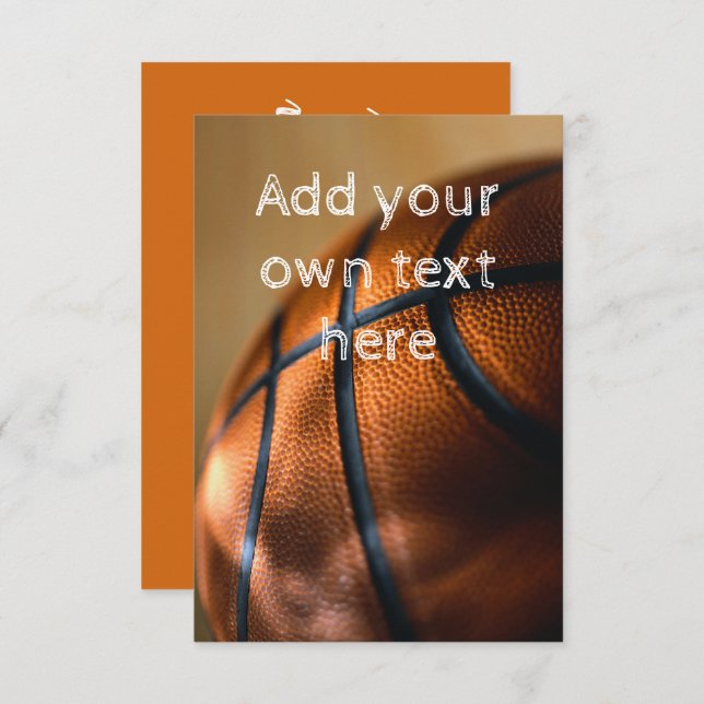 Invitation de basket-ball (Devant / Derrière)