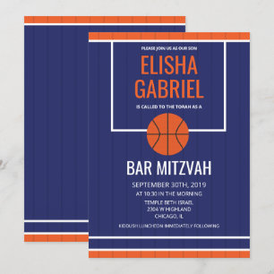 Invitation de basket-ball Vintage Bar Mitzvah