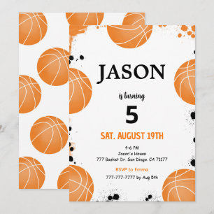 Invitation de basketball modifiable