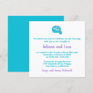 Invitation de Bat mitzvah à thème Voyage