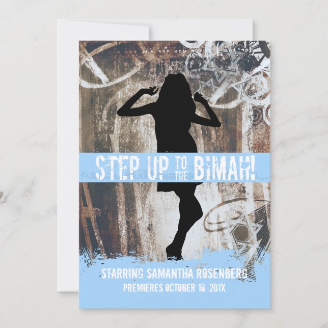Invitation de Bat Mitzvah Dance Party en A3D5FF (Devant)