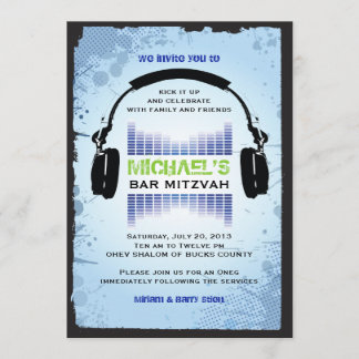 Invitation de bat mitzvah de barre d'ÉCOUTEURS