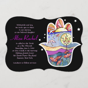 Invitation de bat mitzvah de BEAUTÉ de HAMSA